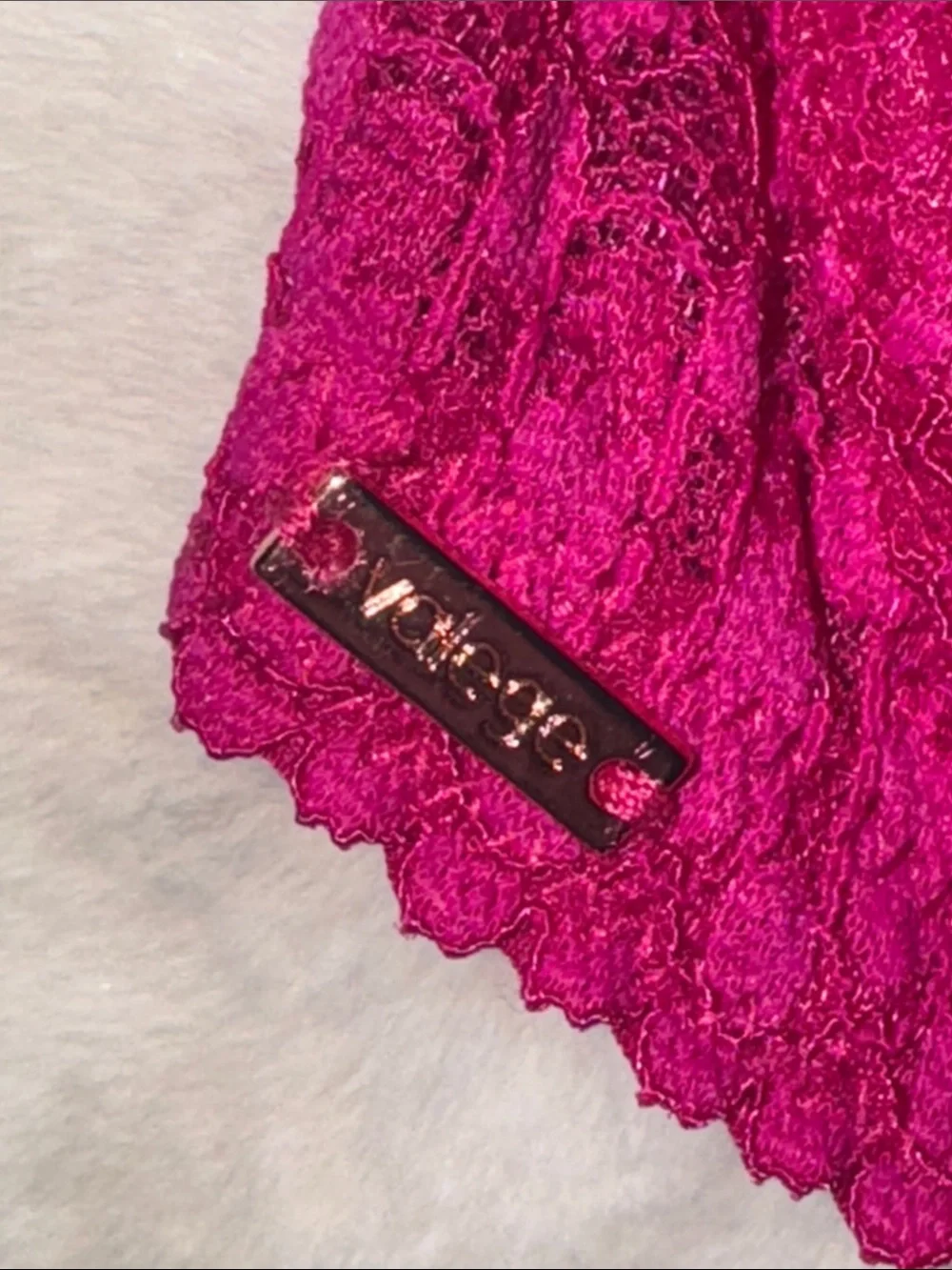 Valege Underwire Lace Bra Unlined Fuchsia Pink Women’s EU 75D US 34D